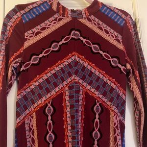 Free People Long Sleeve Printed Dress